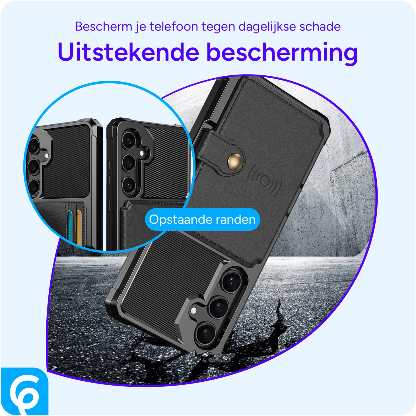 Samsung Galaxy A55 3 in 1 Back Cover Portemonnee Hoesje Zwart afbeelding 8