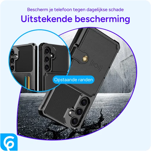 Samsung Galaxy A55 3 in 1 Back Cover Portemonnee Hoesje Zwart afbeelding 8