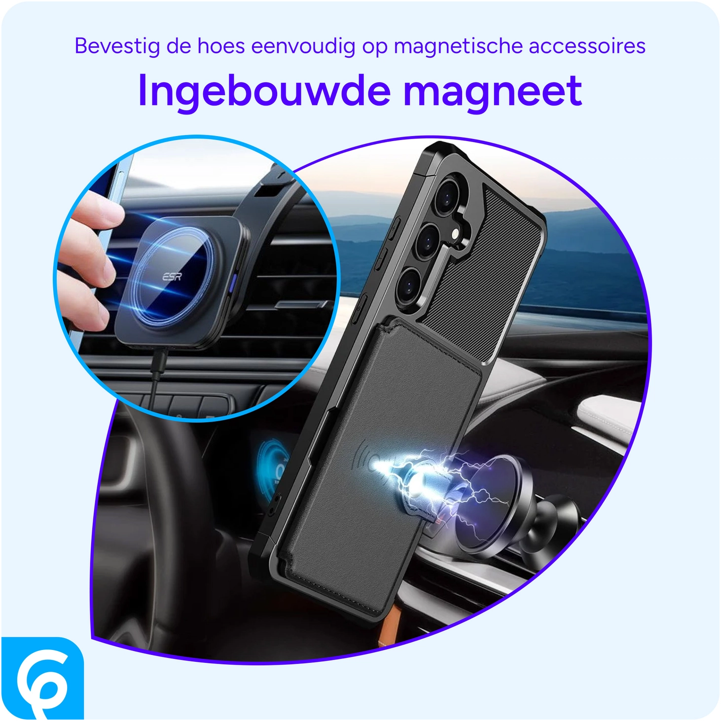 Samsung Galaxy A55 3 in 1 Back Cover Portemonnee Hoesje Zwart afbeelding 9