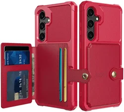 Samsung Galaxy A55 3 in 1 Back Cover Portemonnee Hoesje Rood afbeelding