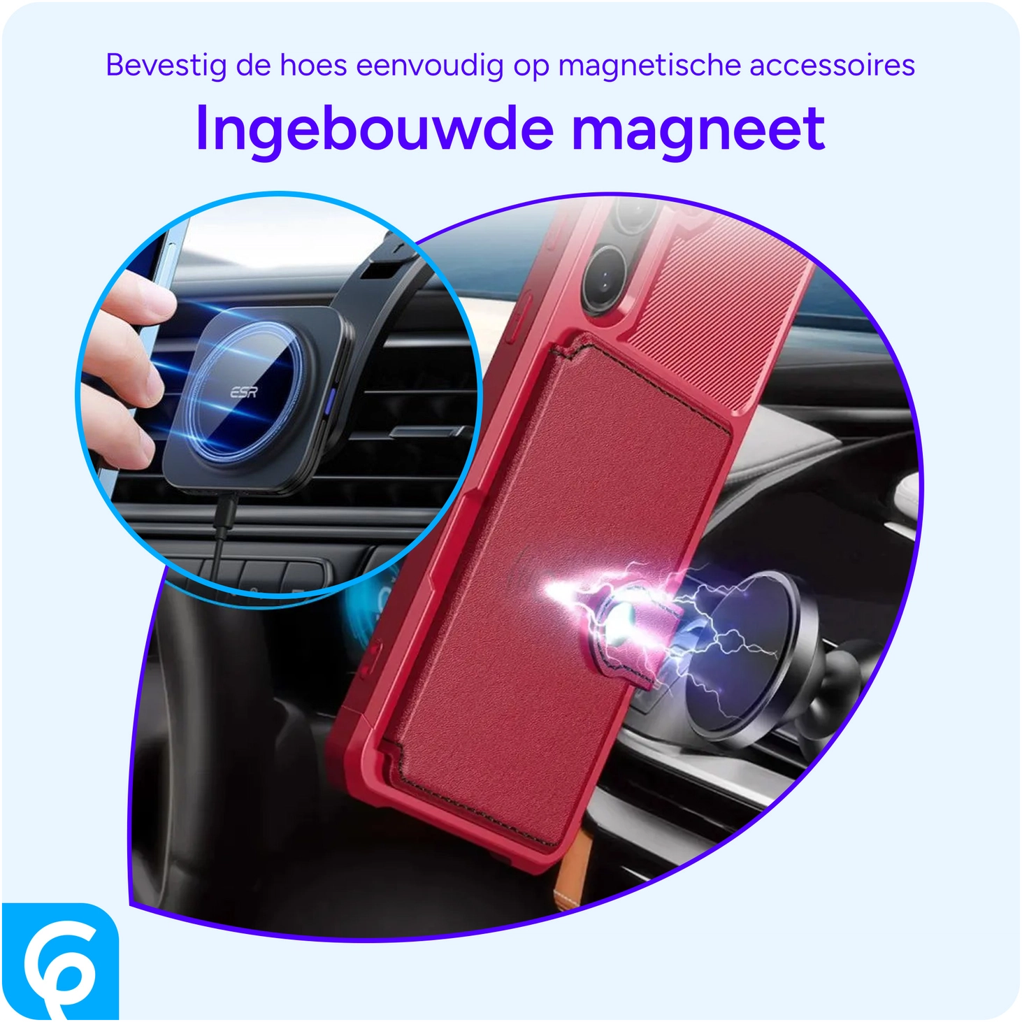 Samsung Galaxy A55 3 in 1 Back Cover Portemonnee Hoesje Rood afbeelding 9