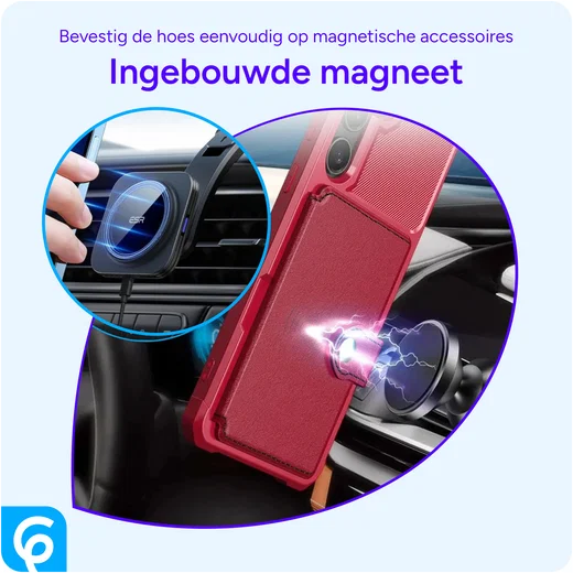 Samsung Galaxy A55 3 in 1 Back Cover Portemonnee Hoesje Rood afbeelding 9