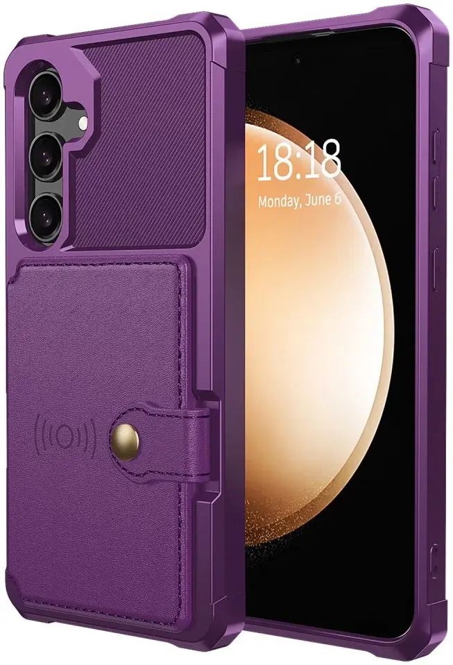 Samsung Galaxy A55 3 in 1 Back Cover Portemonnee Hoesje Paars afbeelding 2