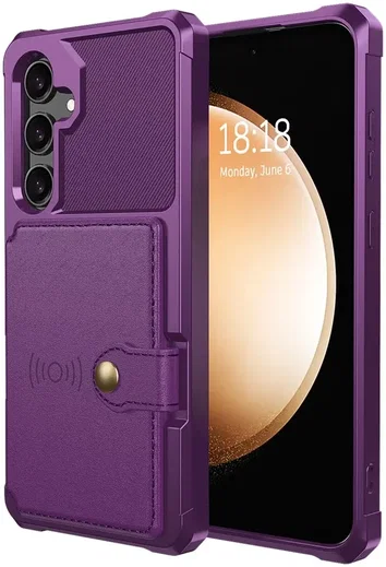 Samsung Galaxy A55 3 in 1 Back Cover Portemonnee Hoesje Paars afbeelding 2