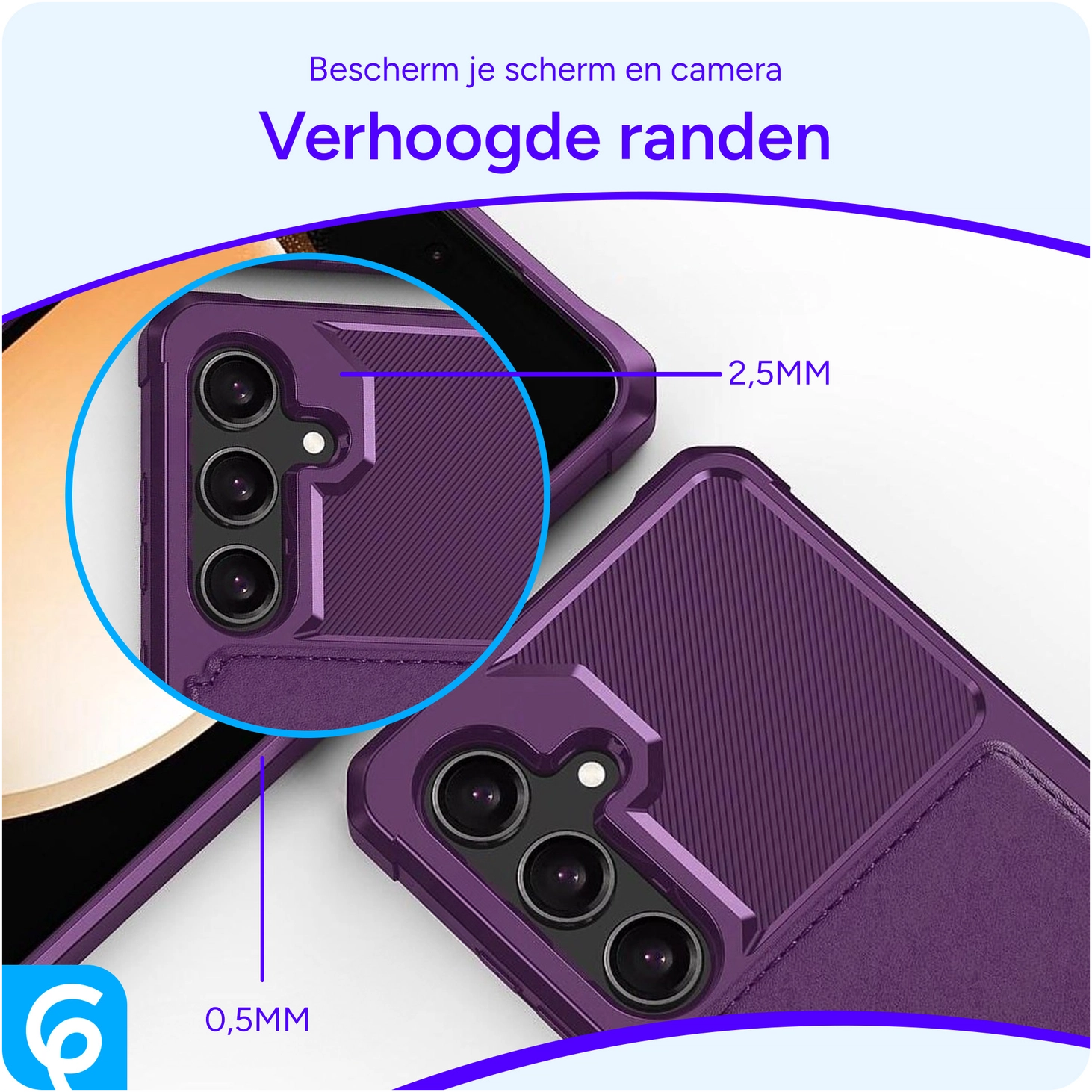 Samsung Galaxy A55 3 in 1 Back Cover Portemonnee Hoesje Paars afbeelding 7