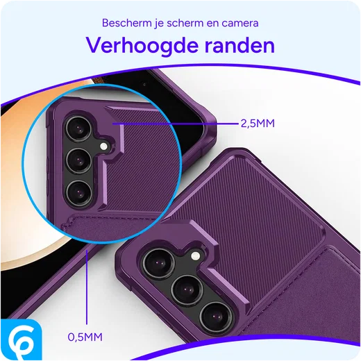 Samsung Galaxy A55 3 in 1 Back Cover Portemonnee Hoesje Paars afbeelding 7