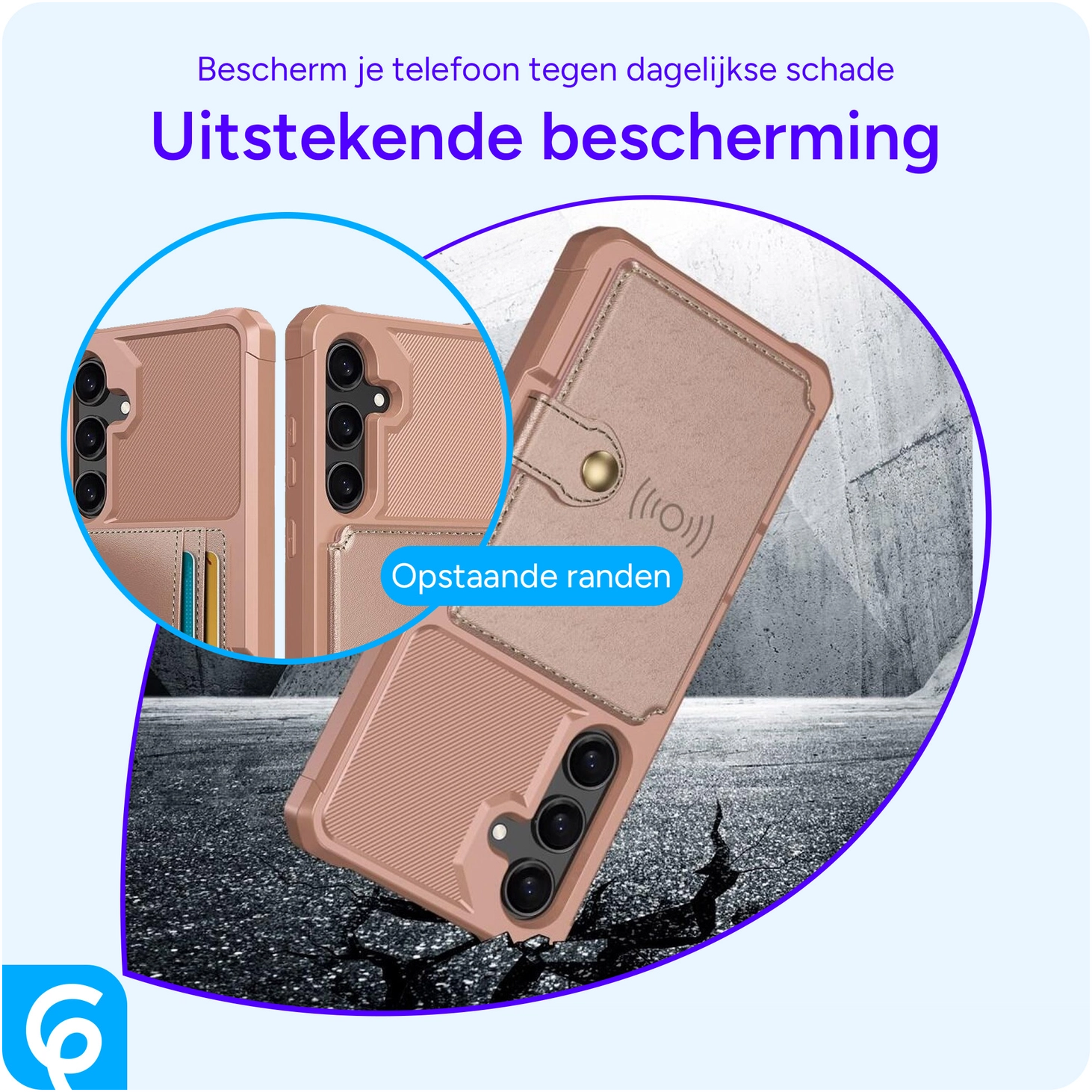 Samsung Galaxy A55 3 in 1 Back Cover Portemonnee Hoesje Roze afbeelding 9