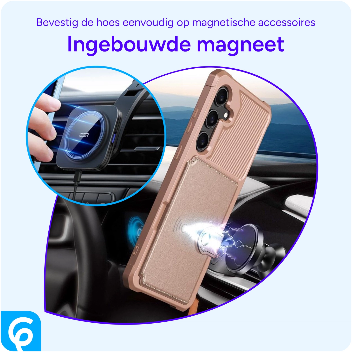 Samsung Galaxy A55 3 in 1 Back Cover Portemonnee Hoesje Roze afbeelding 7