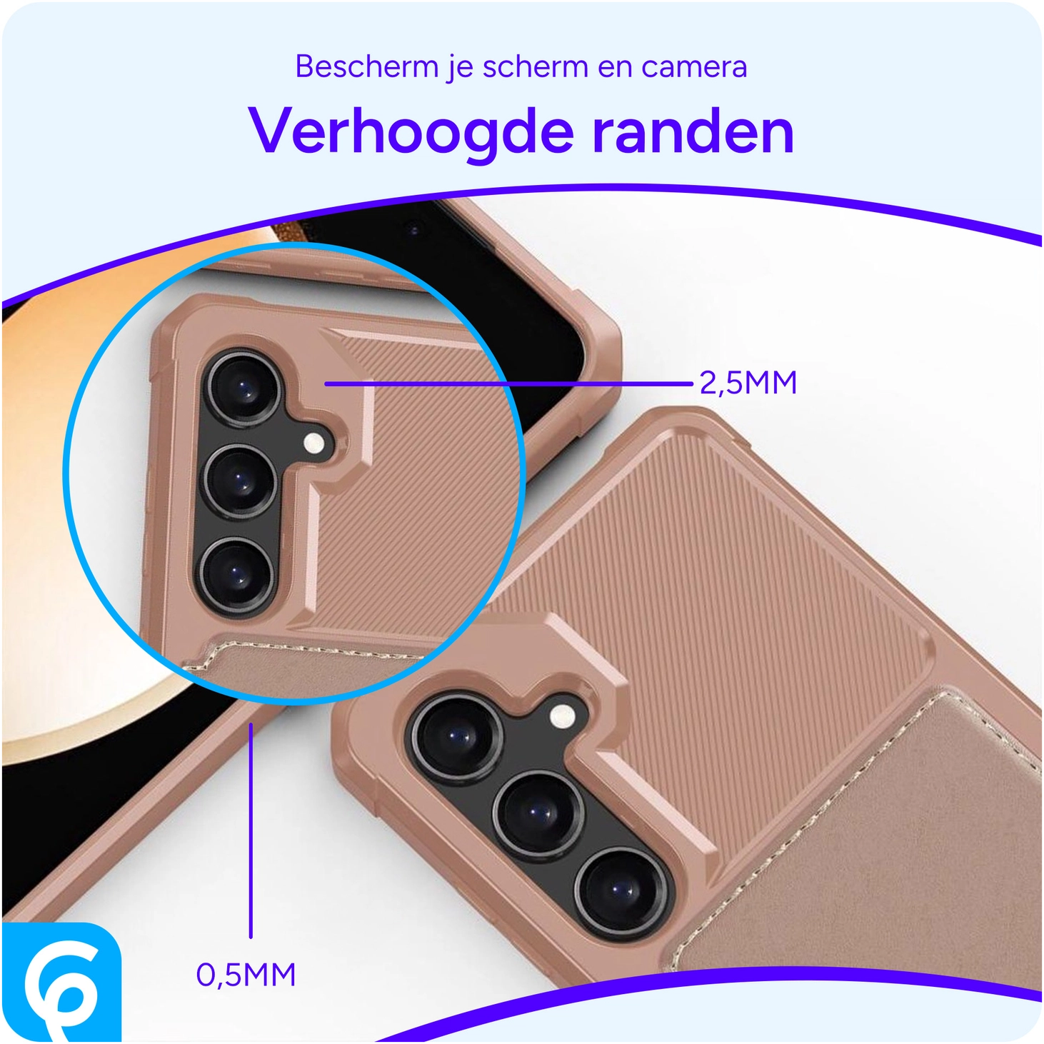 Samsung Galaxy A55 3 in 1 Back Cover Portemonnee Hoesje Roze afbeelding 8