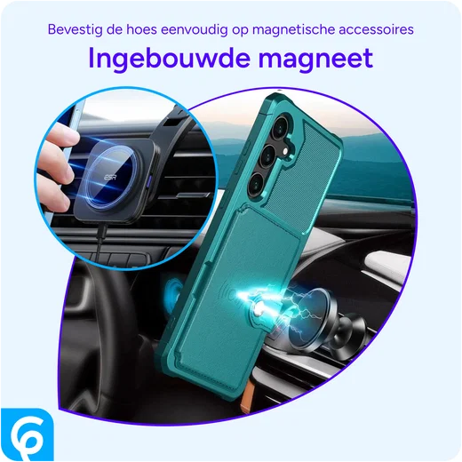 Samsung Galaxy A55 3 in 1 Back Cover Portemonnee Hoesje Groen afbeelding 9