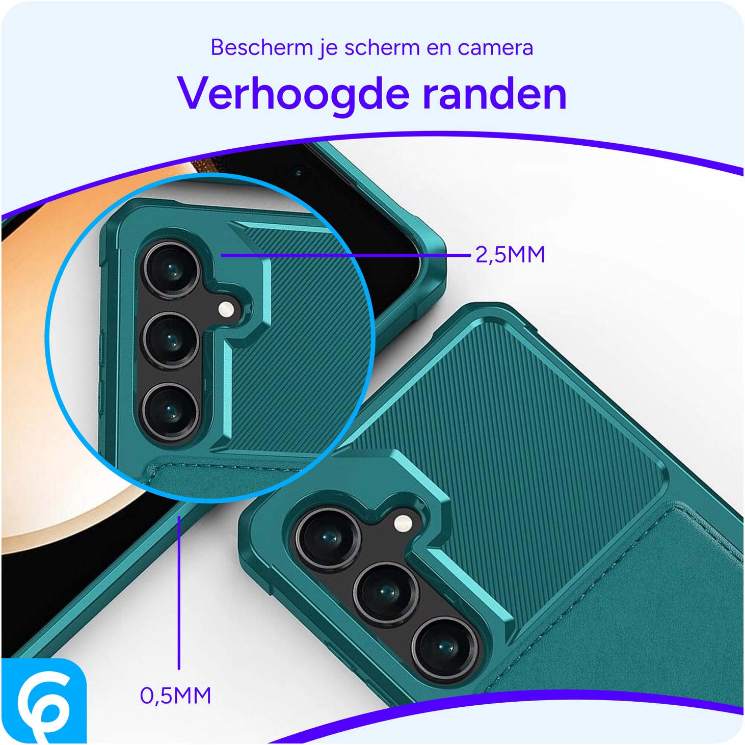 Samsung Galaxy A55 3 in 1 Back Cover Portemonnee Hoesje Groen afbeelding 5