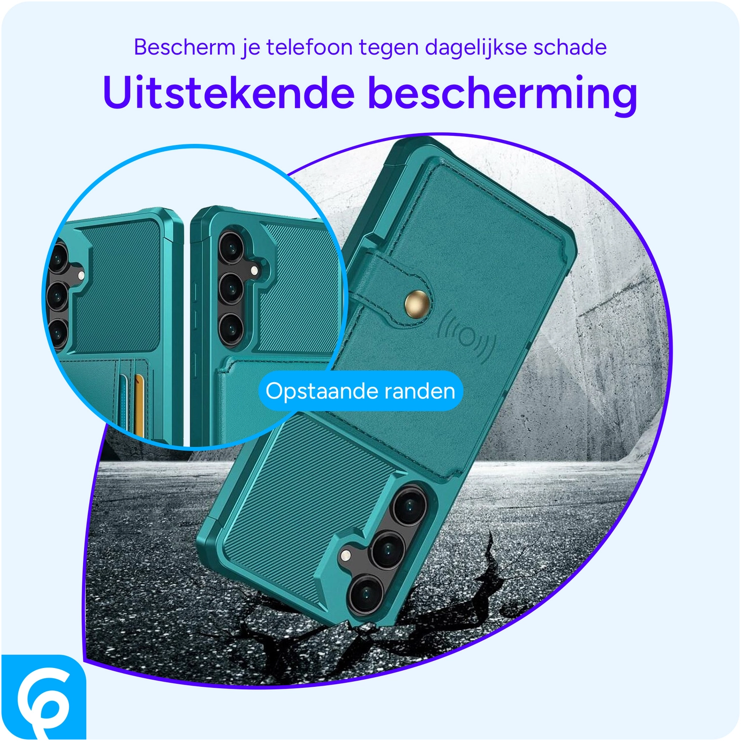 Samsung Galaxy A55 3 in 1 Back Cover Portemonnee Hoesje Groen afbeelding 6