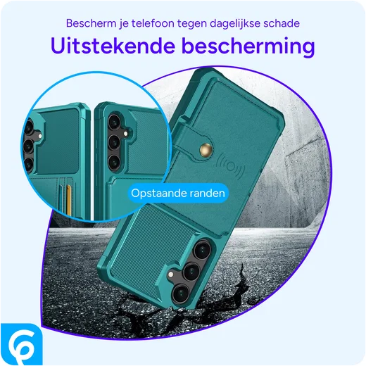 Samsung Galaxy A55 3 in 1 Back Cover Portemonnee Hoesje Groen afbeelding 6