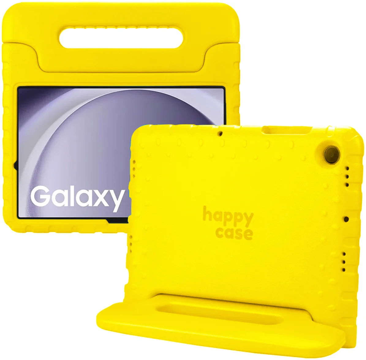 HappyCase Samsung Galaxy Tab A11 / Tab A9 Kinder Tablethoes met Handvat Geel afbeelding 1