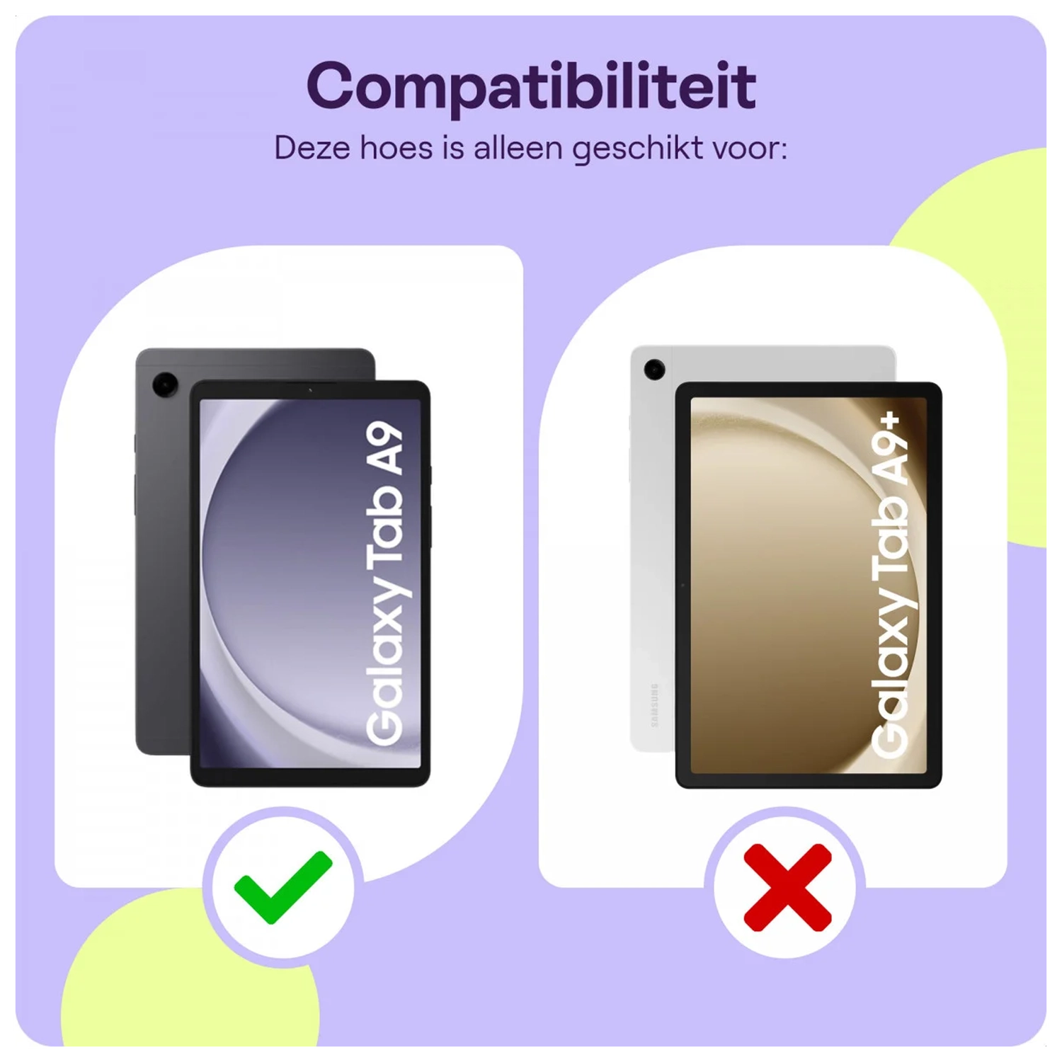 HappyCase Samsung Galaxy Tab A11 / Tab A9 Kinder Tablethoes met Handvat Geel afbeelding 4