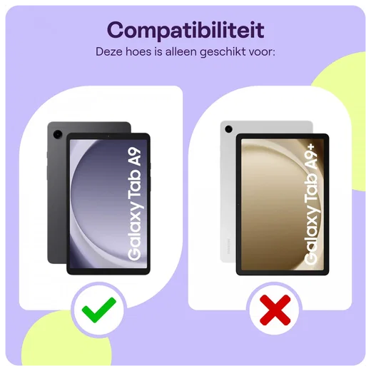 HappyCase Samsung Galaxy Tab A11 / Tab A9 Kinder Tablethoes met Handvat Geel afbeelding 4