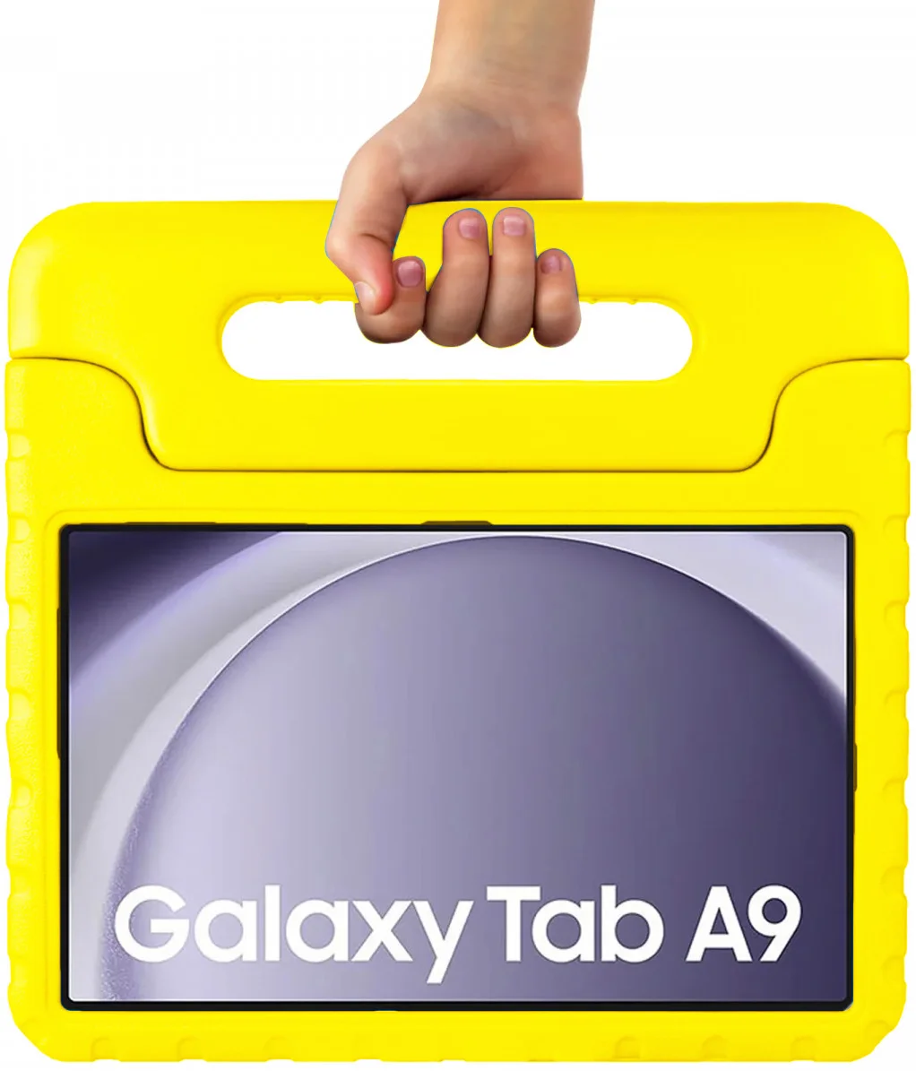 HappyCase Samsung Galaxy Tab A11 / Tab A9 Kinder Tablethoes met Handvat Geel afbeelding 10
