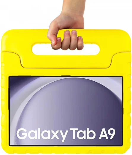 HappyCase Samsung Galaxy Tab A11 / Tab A9 Kinder Tablethoes met Handvat Geel afbeelding 10
