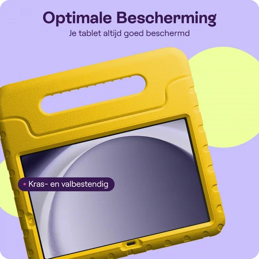 HappyCase Samsung Galaxy Tab A11 / Tab A9 Kinder Tablethoes met Handvat Geel afbeelding 6