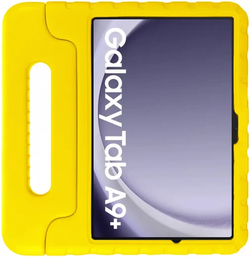 HappyCase Samsung Tab A11/A9 Plus Kindertablethoes met Handvat & Standaard Geel afbeelding 2