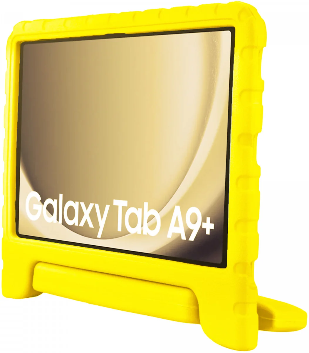 HappyCase Samsung Tab A11/A9 Plus Kindertablethoes met Handvat & Standaard Geel afbeelding 9