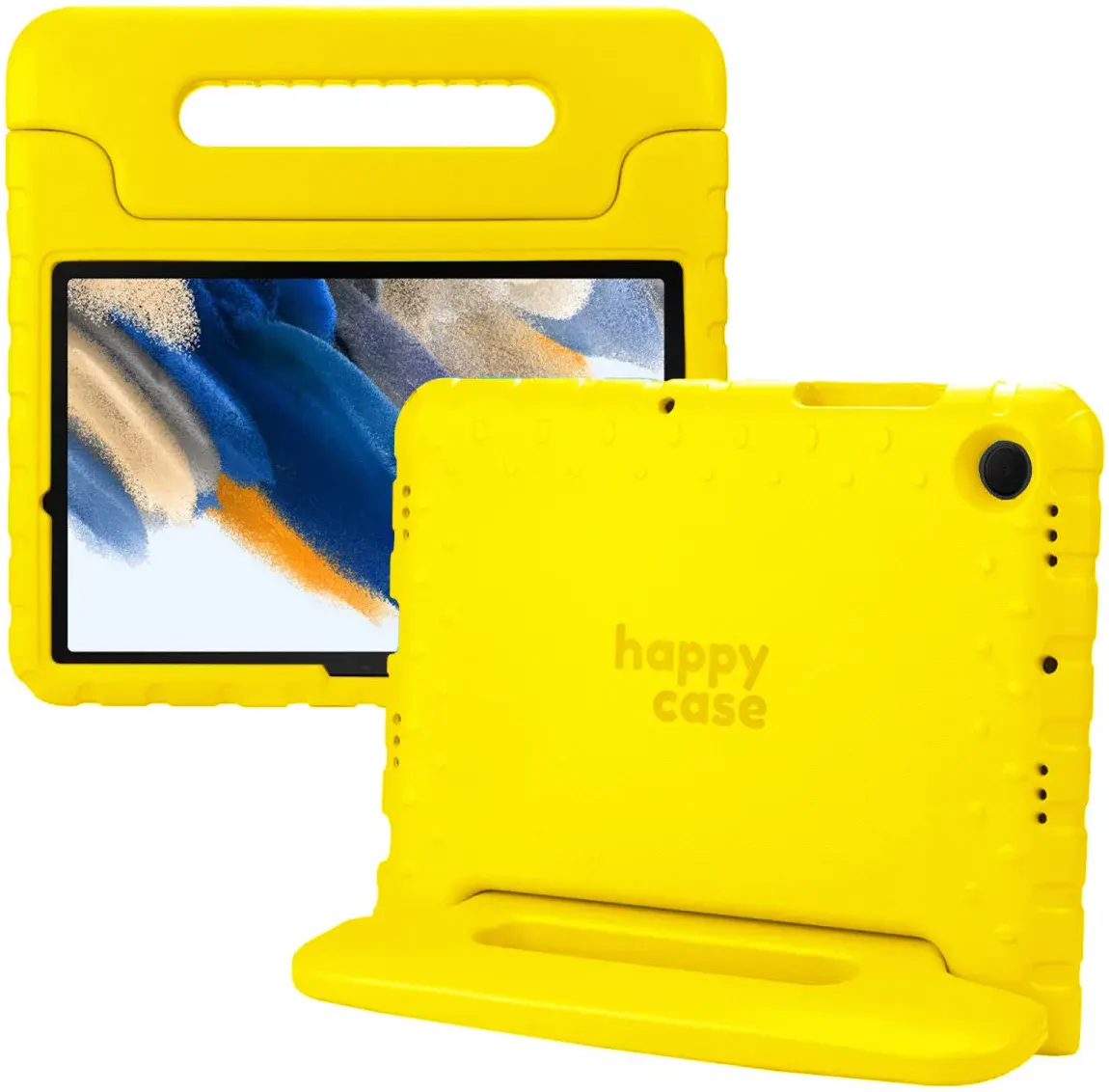 HappyCase Samsung Tab A8 Kinder Tablethoes met Handvat Geel afbeelding 1