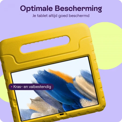 HappyCase Samsung Tab A8 Kinder Tablethoes met Handvat Geel afbeelding 6