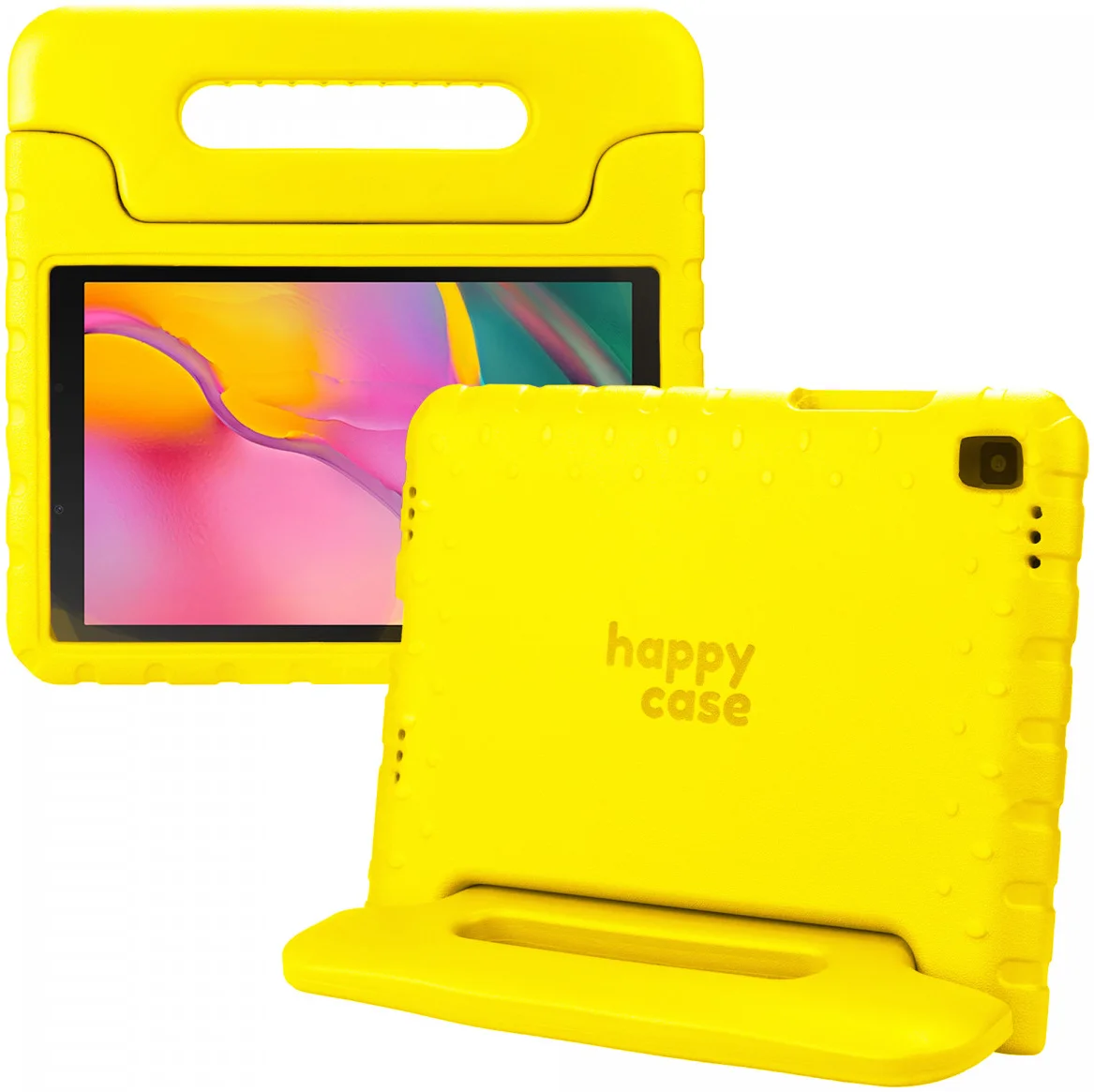 HappyCase Samsung Tab A 10.1 2019 Kinder Tablethoes met Handvat Geel afbeelding 1