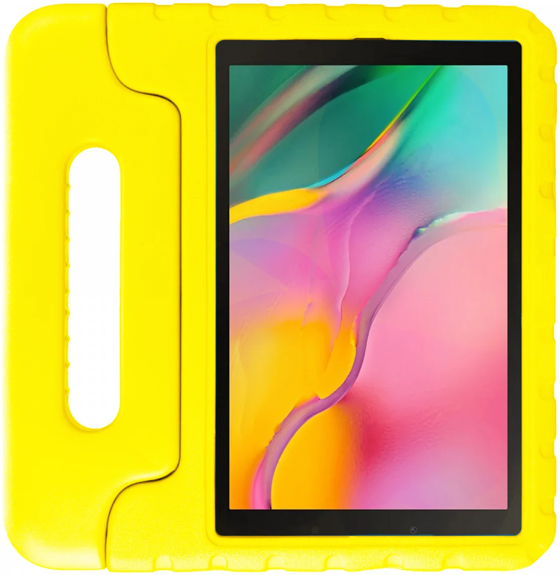 HappyCase Samsung Tab A 10.1 2019 Kinder Tablethoes met Handvat Geel afbeelding 2