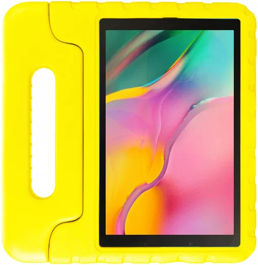 HappyCase Samsung Tab A 10.1 2019 Kinder Tablethoes met Handvat Geel afbeelding 2