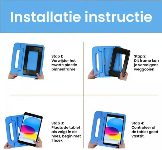 HappyCase Samsung Tab A 10.1 2019 Kinder Tablethoes met Handvat Geel afbeelding 9