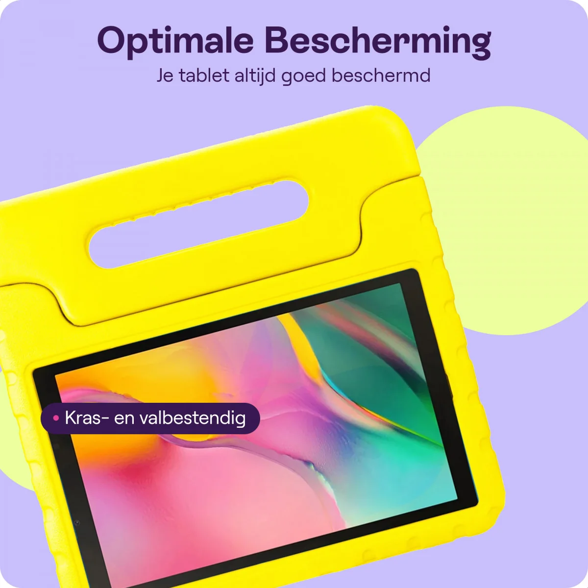 HappyCase Samsung Tab A 10.1 2019 Kinder Tablethoes met Handvat Geel afbeelding 6