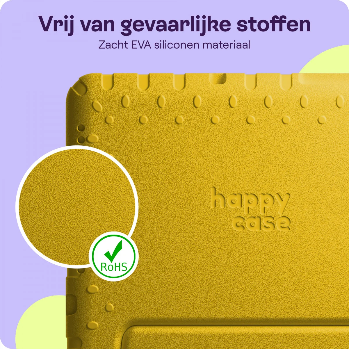 HappyCase Samsung Tab A 10.1 2019 Kinder Tablethoes met Handvat Geel afbeelding 7