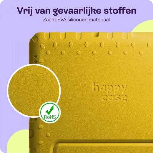 HappyCase Samsung Tab A 10.1 2019 Kinder Tablethoes met Handvat Geel afbeelding 7