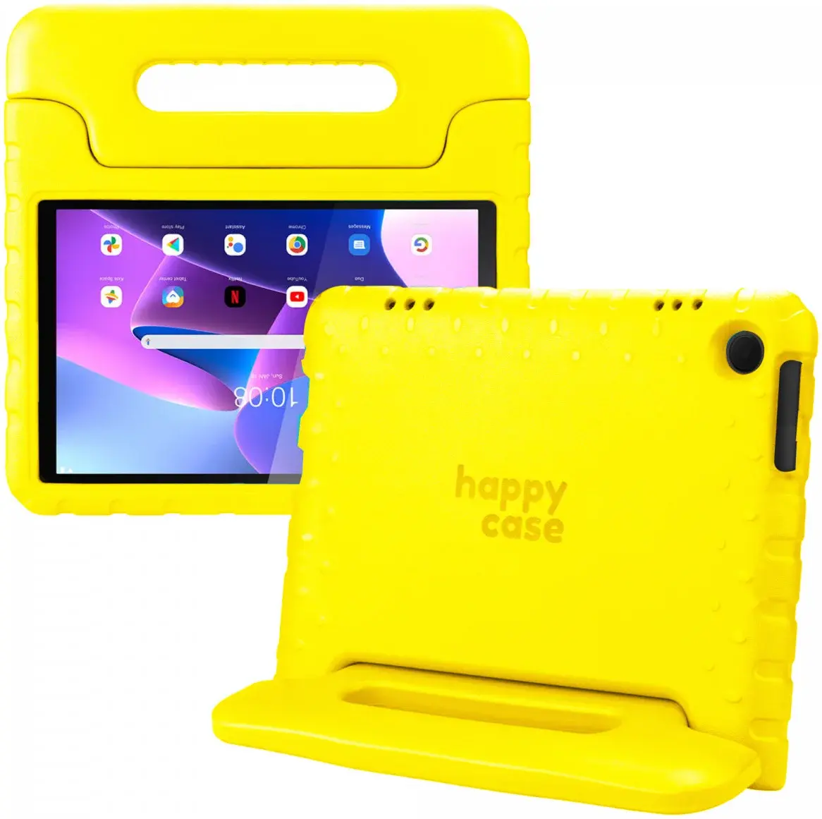 HappyCase Lenovo Tab M10 Gen 3 10.1 Kinder Tablethoes Handvat Geel afbeelding 1