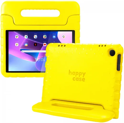 HappyCase Lenovo Tab M10 Gen 3 10.1 Kinder Tablethoes Handvat Geel afbeelding 1