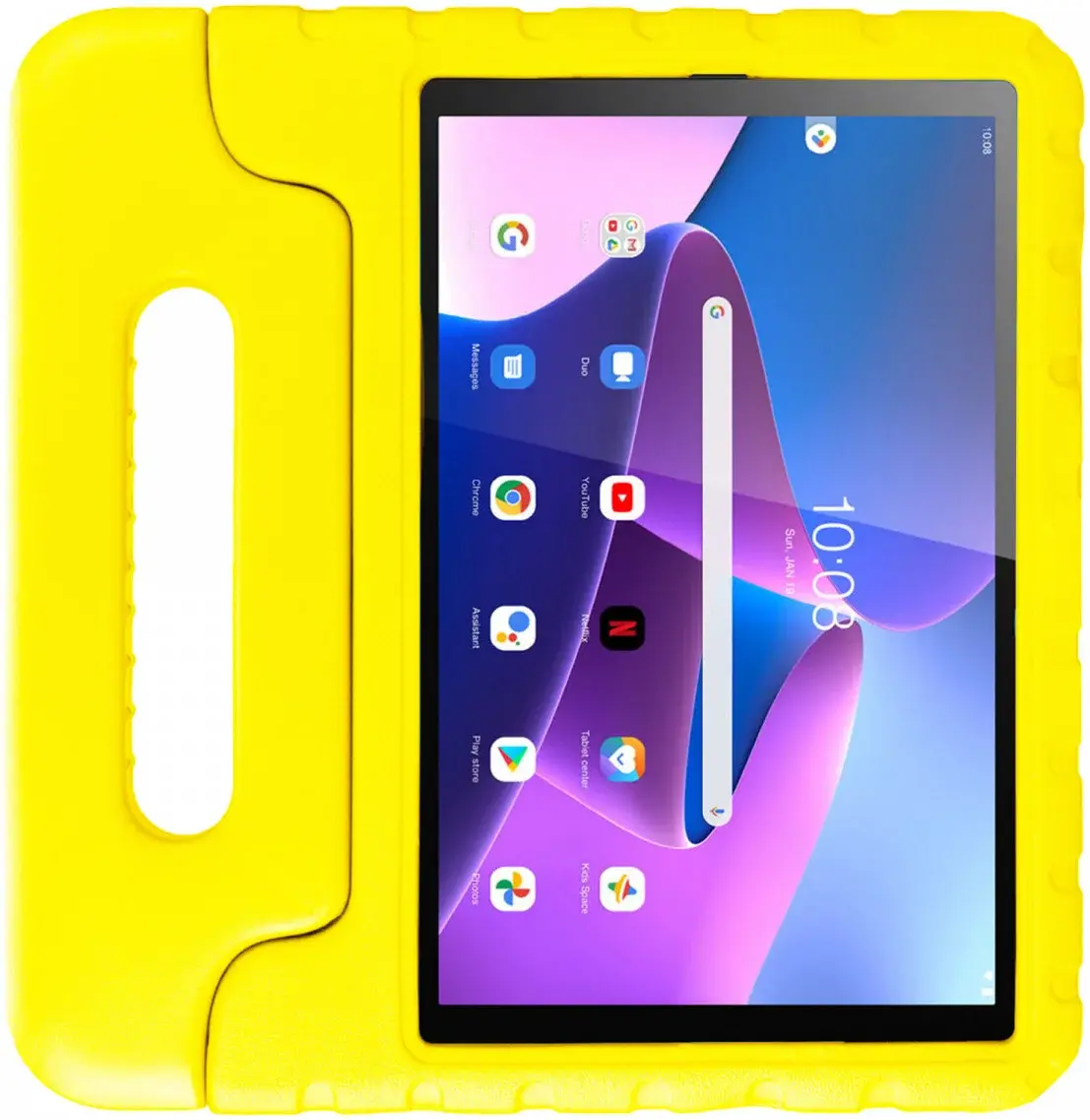 HappyCase Lenovo Tab M10 Gen 3 10.1 Kinder Tablethoes Handvat Geel afbeelding 2