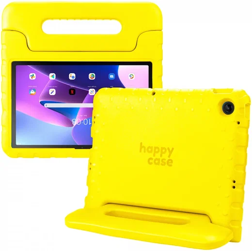 HappyCase Lenovo Tab M10 Plus Gen 3 Kinder Tablethoes Handvat Geel afbeelding 1