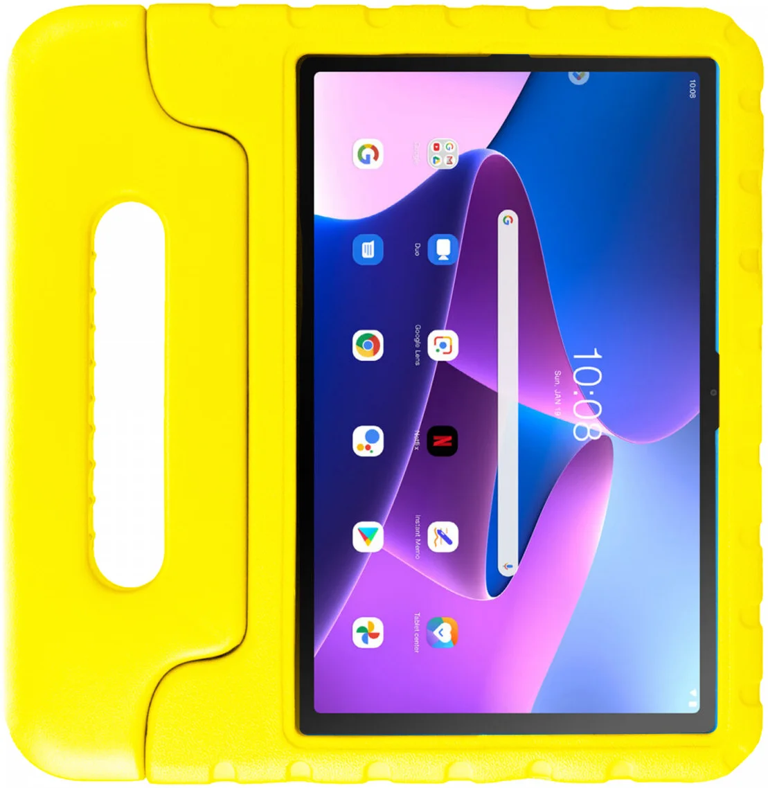 HappyCase Lenovo Tab M10 Plus Gen 3 Kinder Tablethoes Handvat Geel afbeelding 2
