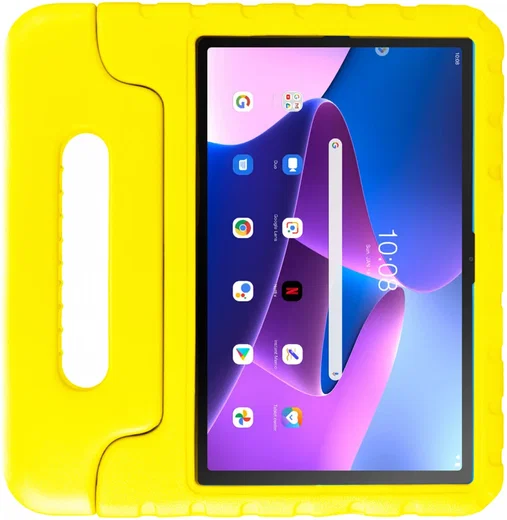 HappyCase Lenovo Tab M10 Plus Gen 3 Kinder Tablethoes Handvat Geel afbeelding 2