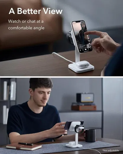 ESR HaloLock 3-in-1 MagSafe Oplader iPhone/AirPods (Pro)/Apple Watch Wit afbeelding 6