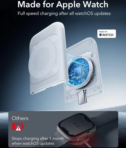 ESR HaloLock 3-in-1 MagSafe Oplader iPhone/AirPods (Pro)/Apple Watch Wit afbeelding 7