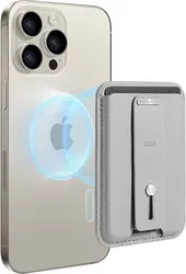 ESR HaloLock Vegan Leer MagSafe Kaarthouder Grijs afbeelding