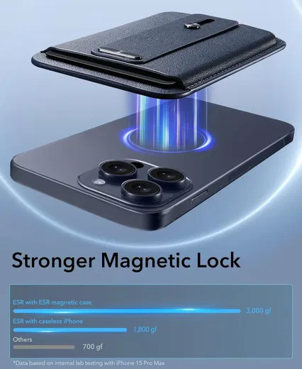 ESR HaloLock Vegan Leer MagSafe Kaarthouder Blauw afbeelding 2