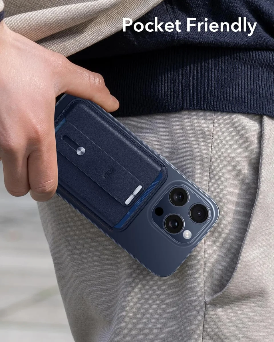 ESR HaloLock Vegan Leer MagSafe Kaarthouder Blauw afbeelding 6