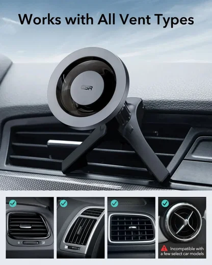 ESR HaloLock MagSafe Ventilatierooster Telefoonhouder Auto Zwart afbeelding 7