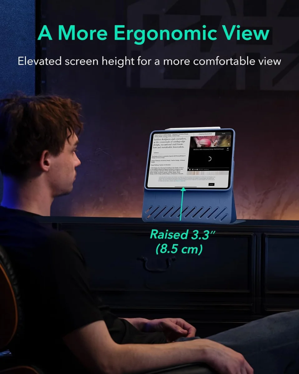 ESR Shift iPad Pro 11 (2024/2025) Hoes Book Case Sleep/Wake Blauw afbeelding 5