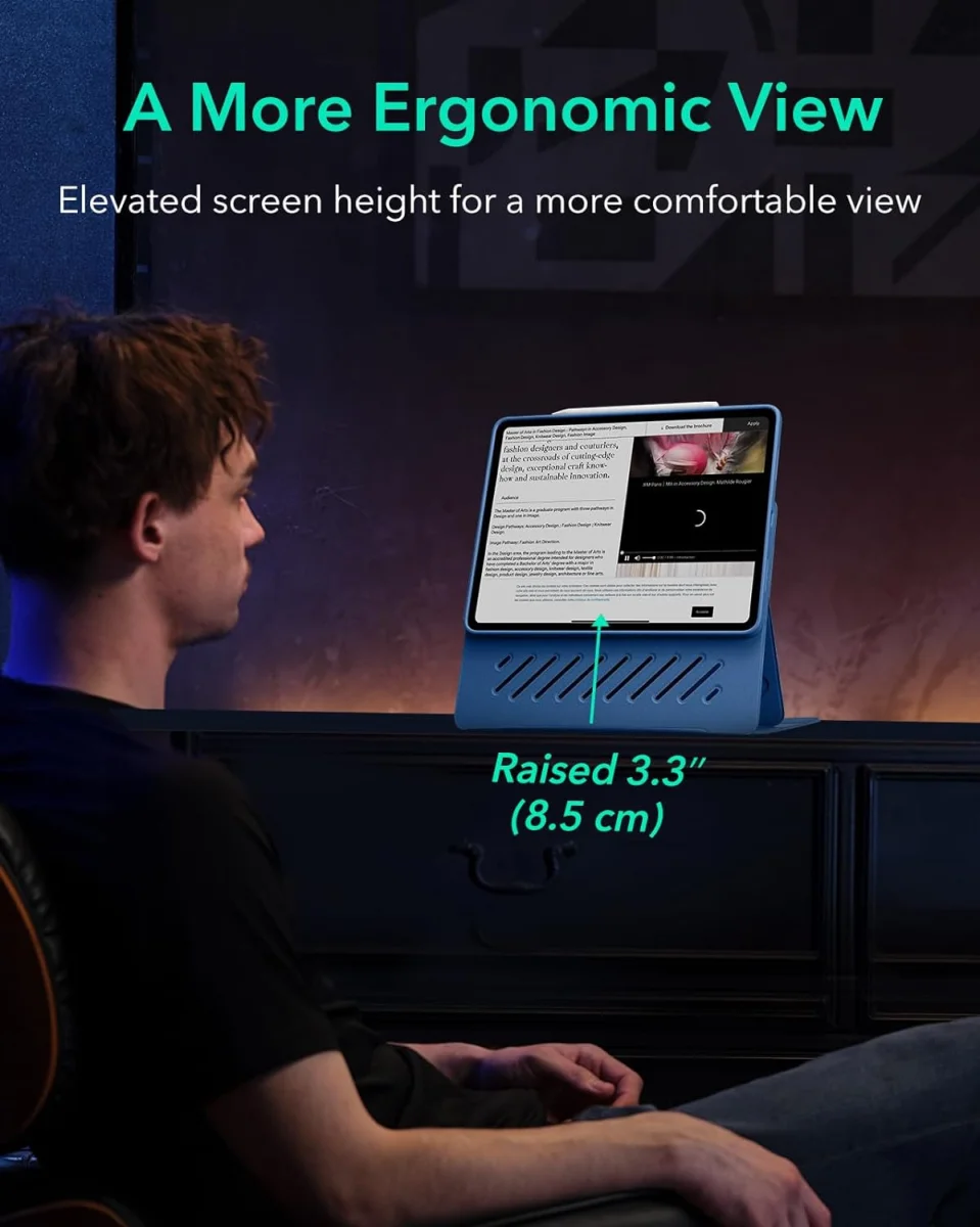 ESR Shift iPad Pro 13 (2024/2025) Hoes Book Case Sleep/Wake Blauw afbeelding 6