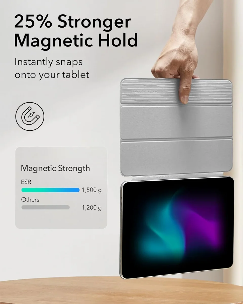 ESR Rebound Magnetic iPad Pro 11 (2024/2025) Hoes Book Case Grijs afbeelding 5