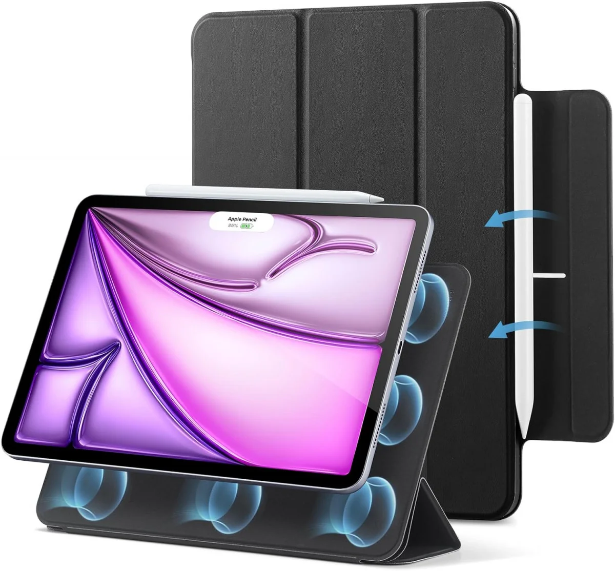 ESR Rebound Magnetic Apple iPad Air 13 (24/25/26) Hoes Book Case Zwart afbeelding 1